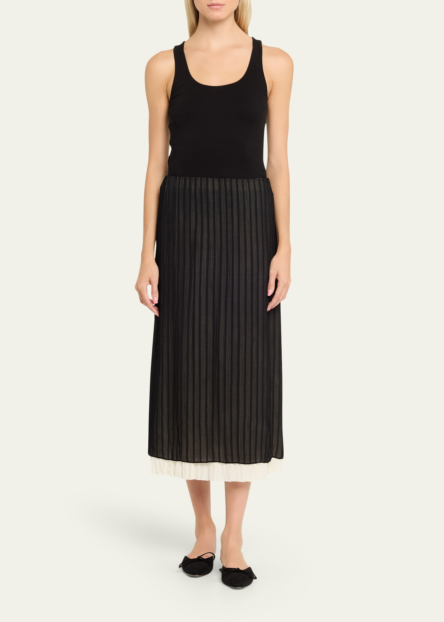 Layered Pleated Midi Skirt - 2