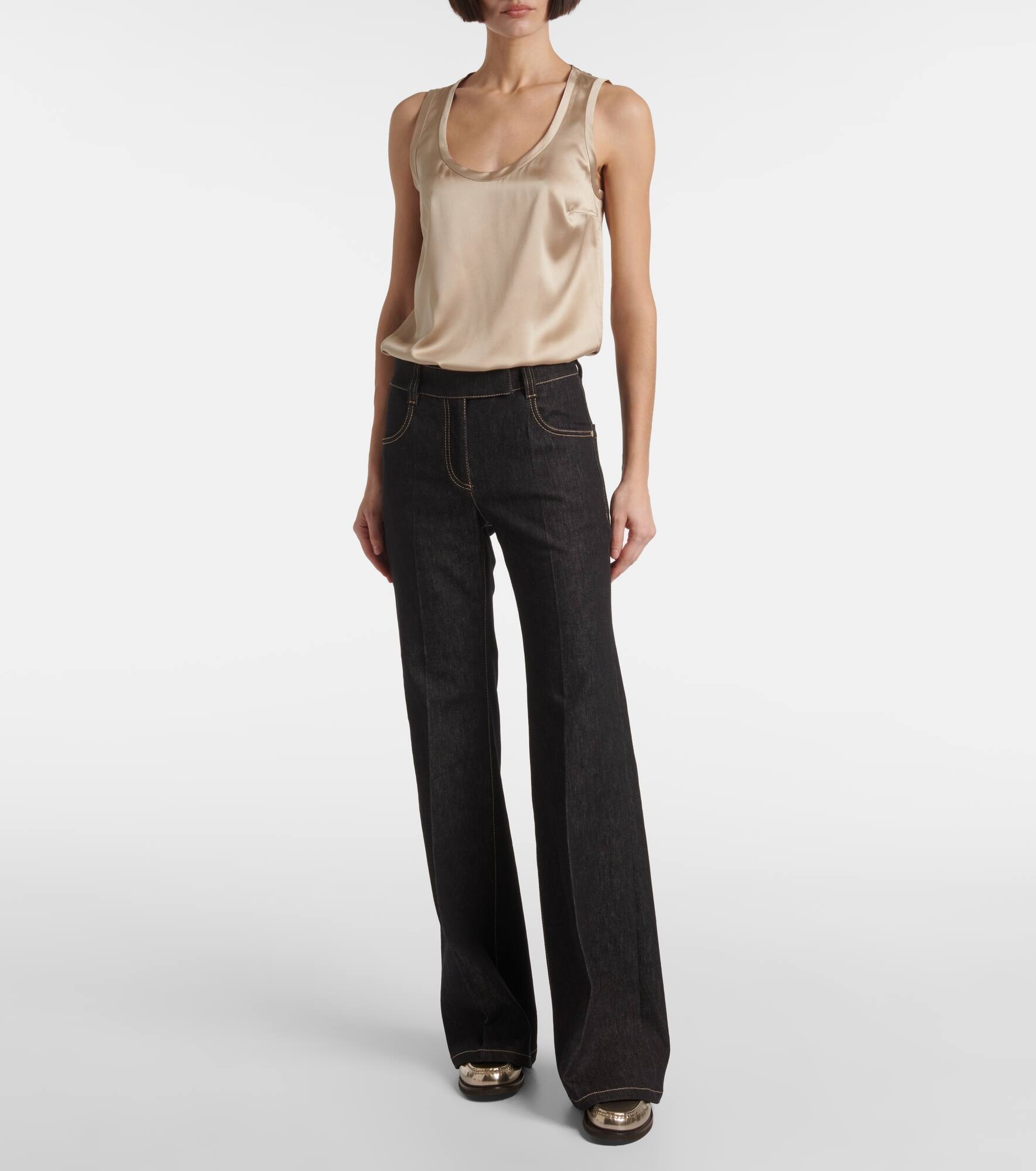 Mid-rise bootleg jeans - 7