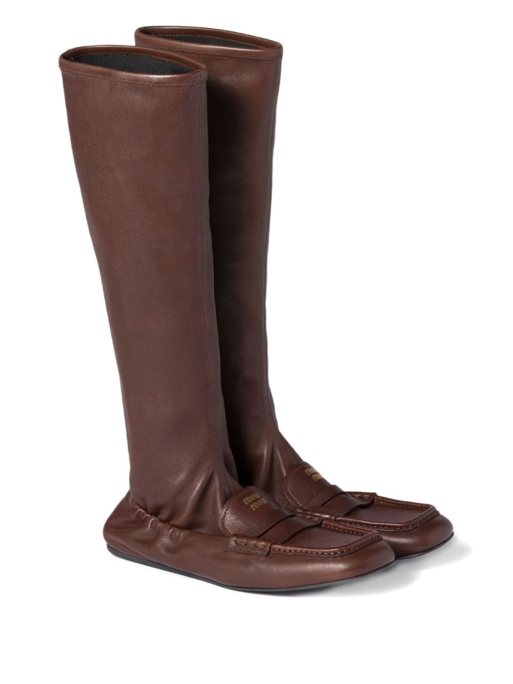 leather loafer boots - 2