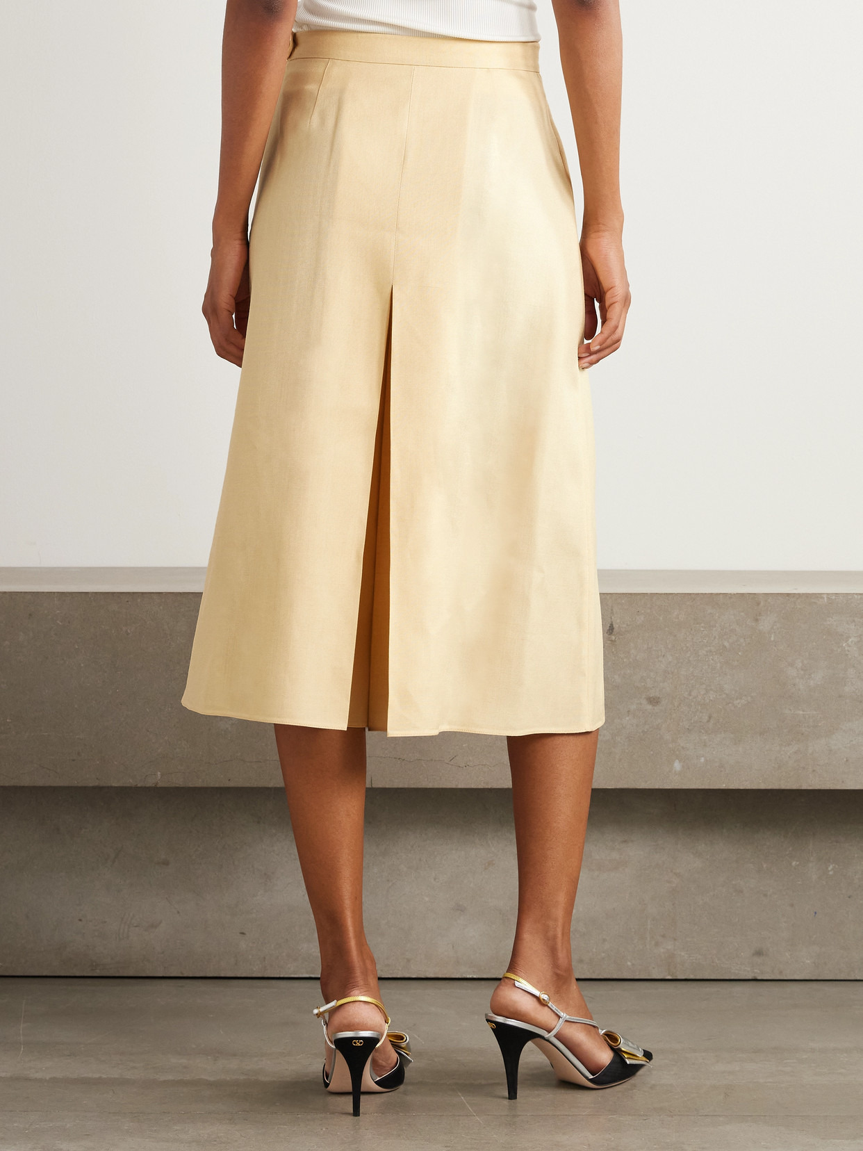 Layered Canvas Wide-leg Pants - 3