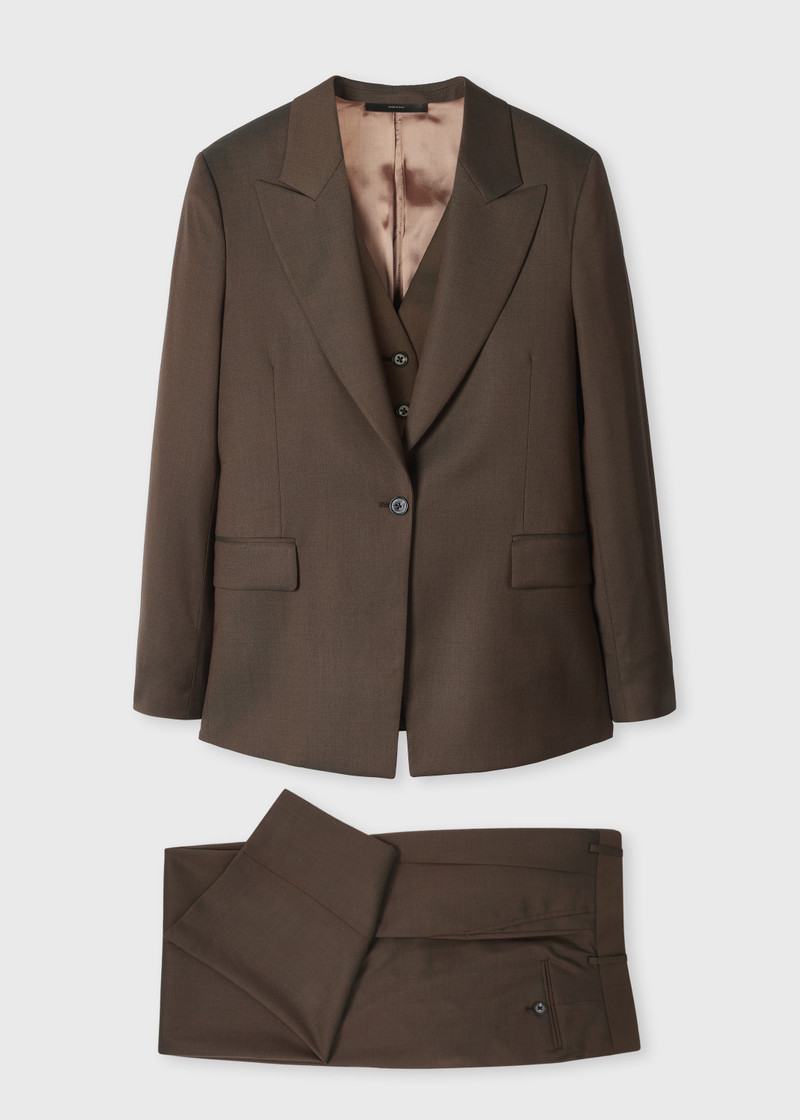 Women's Brown Tonic Wool Three-Piece Suit 1