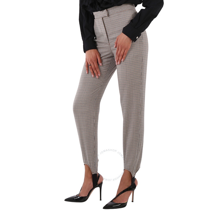 Burberry Houndstooth Check Stretch Wool Tailored Jodhpurs In Antique Yellow - 2