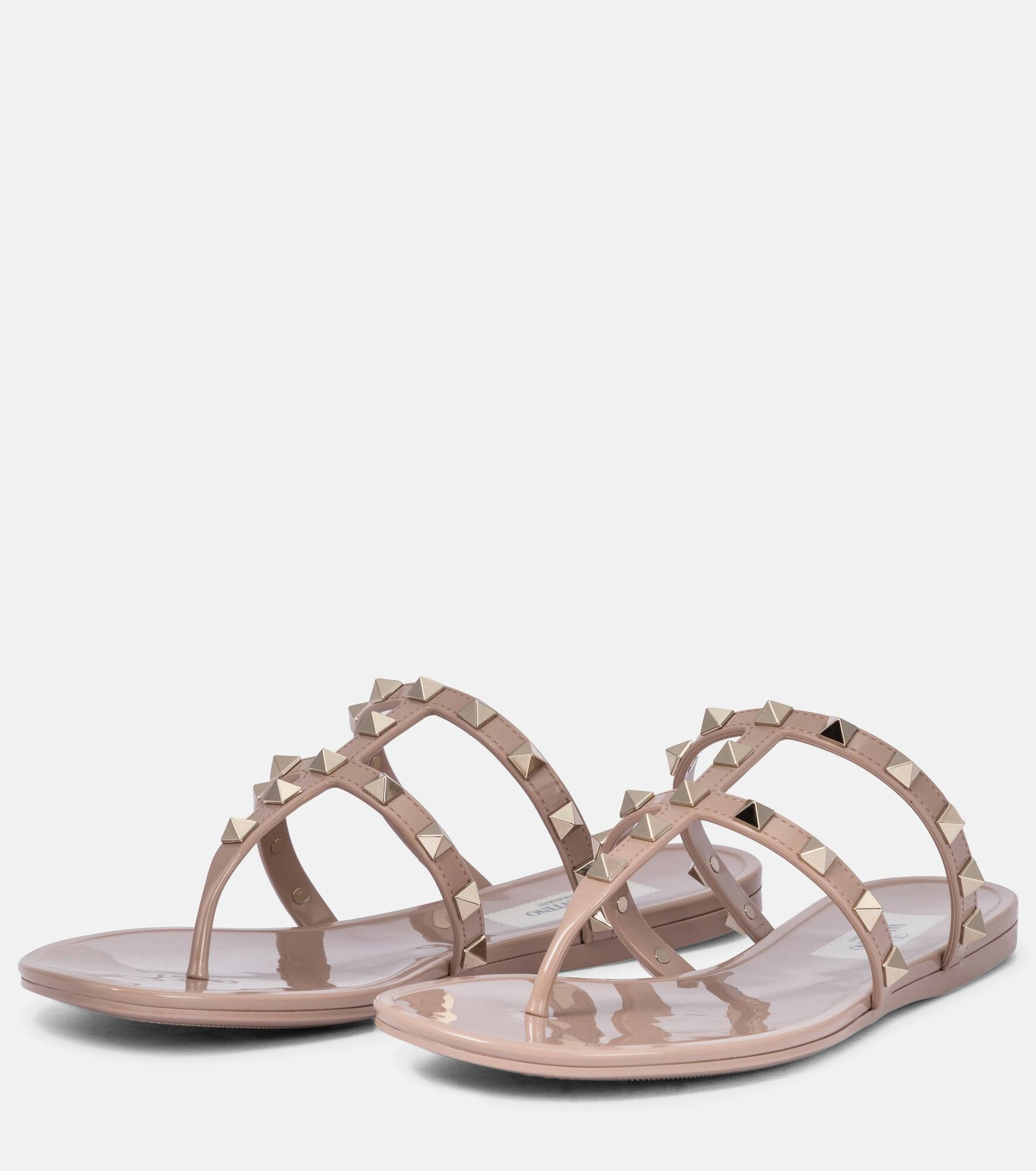 Rockstud PVC thong sandals - 4