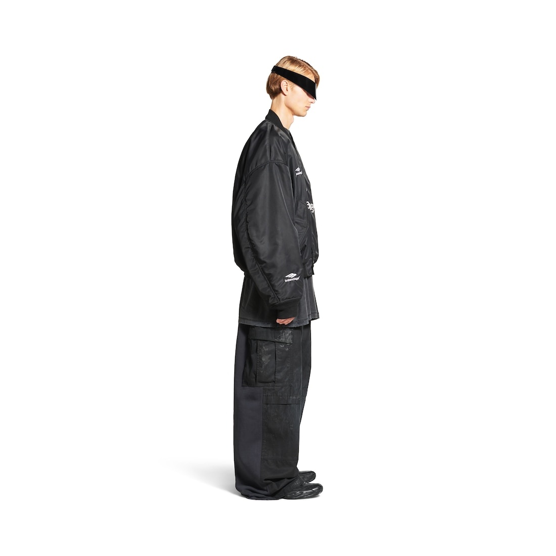 Men's Soccer Varsity Jacket in Black - 3