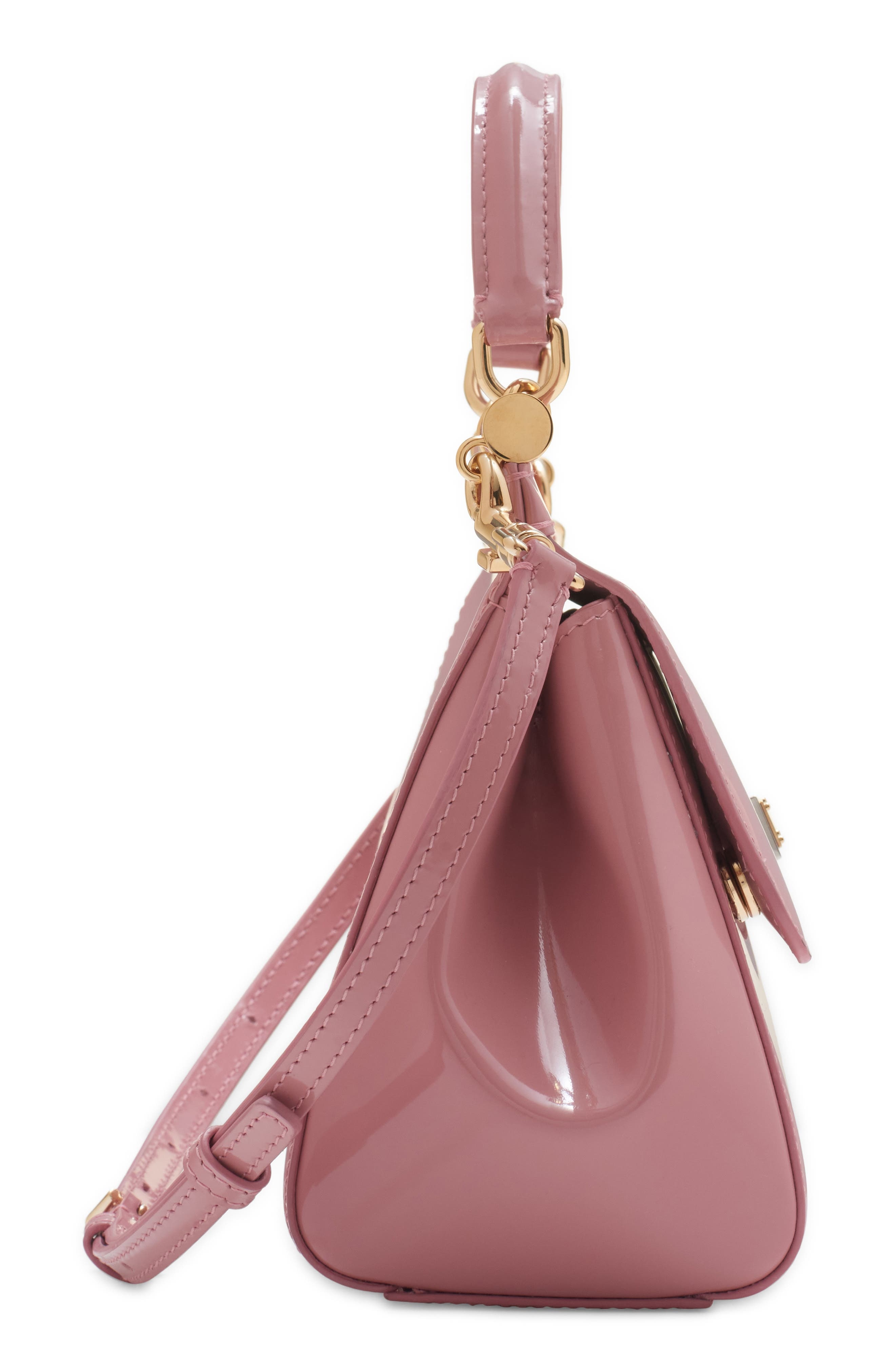 Dolce&Gabbana Sicily Patent Leather Top Handle Bag in 80405 Rosa at Nordstrom - 4