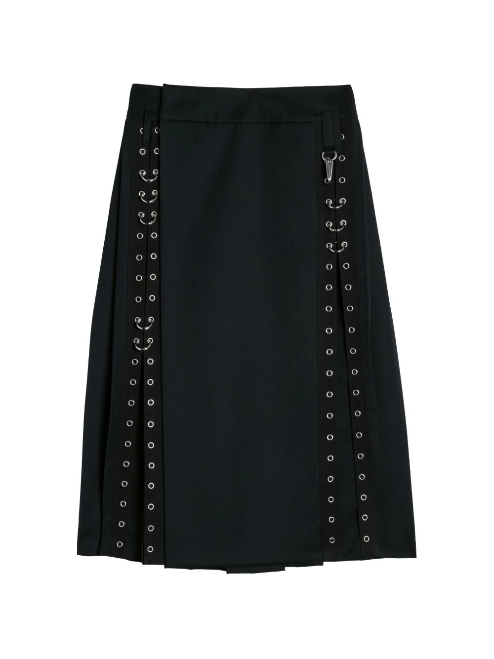 eyelet-embellished pleated midi kilt - 1
