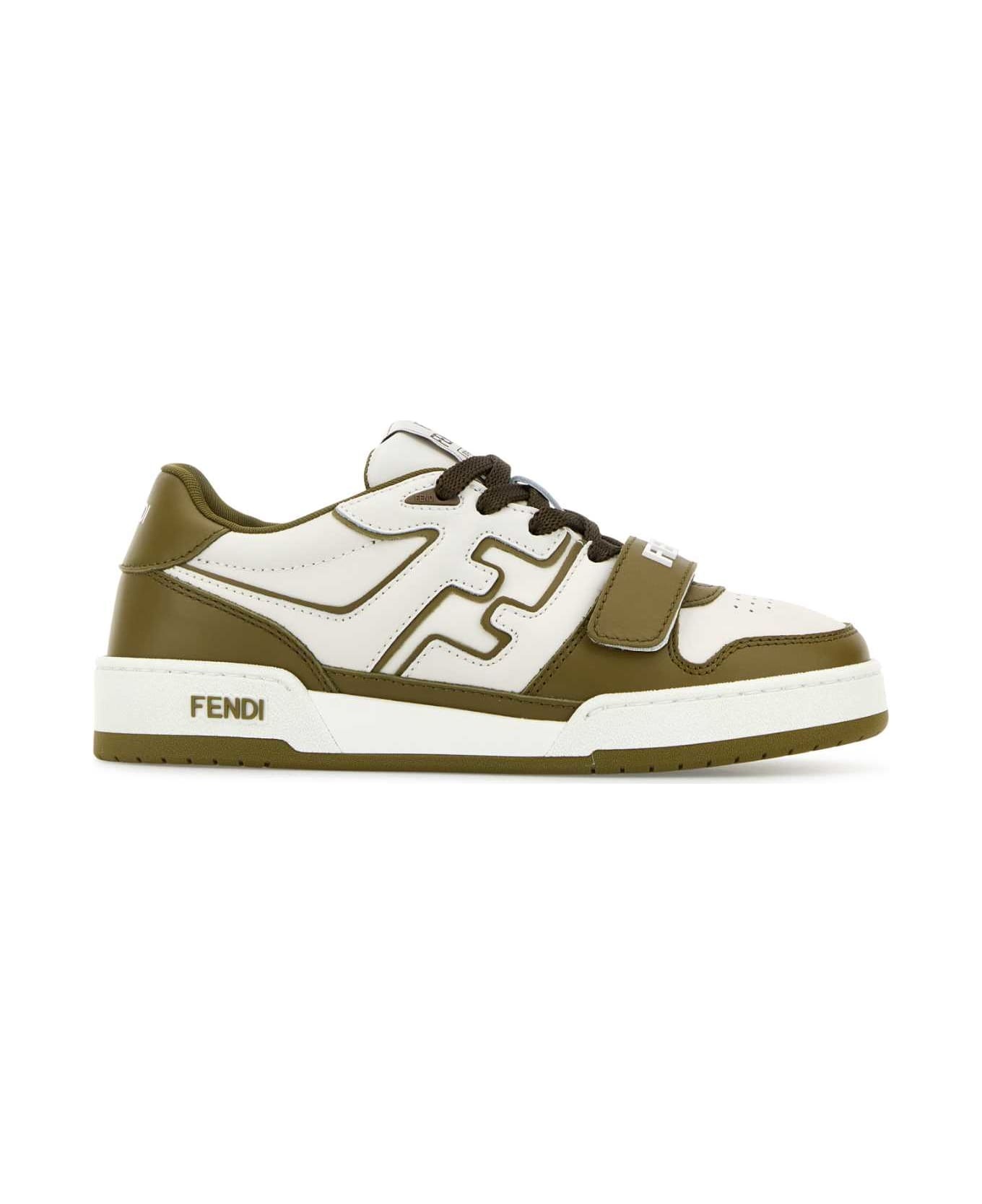 Two-tone Leather Fendi Match Sneakers - 1