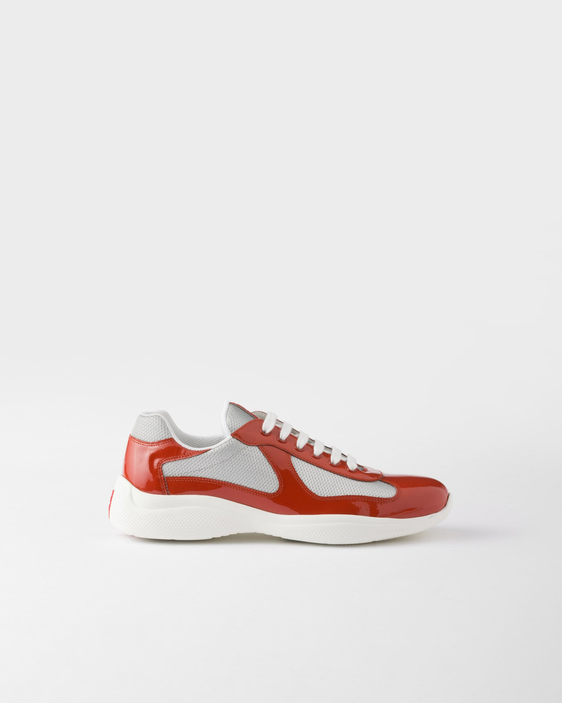 Prada Patent leather and technical fabric Prada America's Cup sneakers outlook