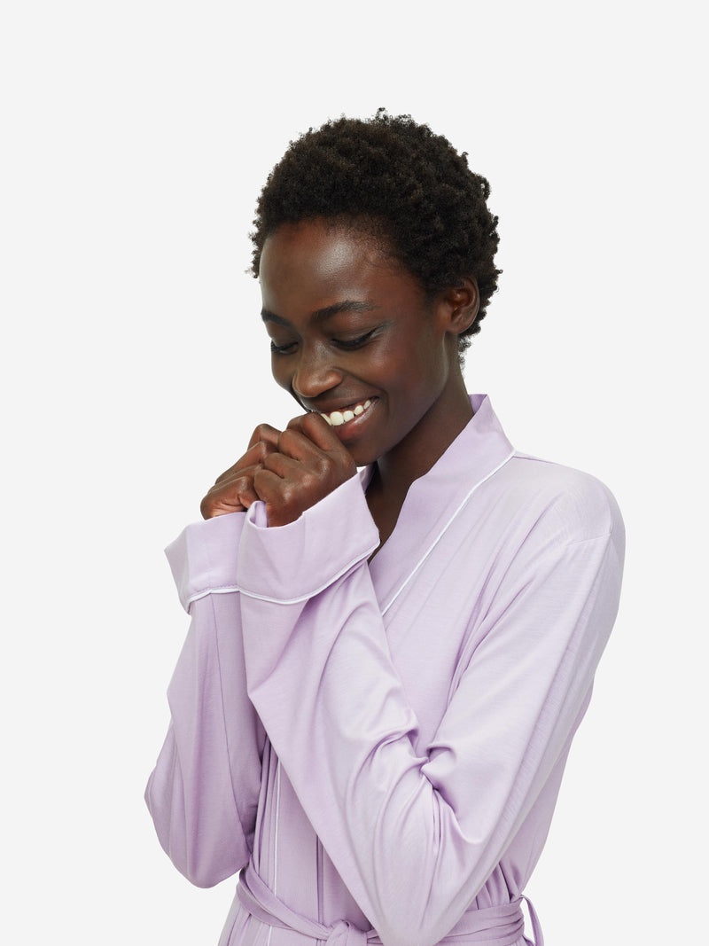Women's Dressing Gown Lara Micro Modal Stretch Lilac - 5