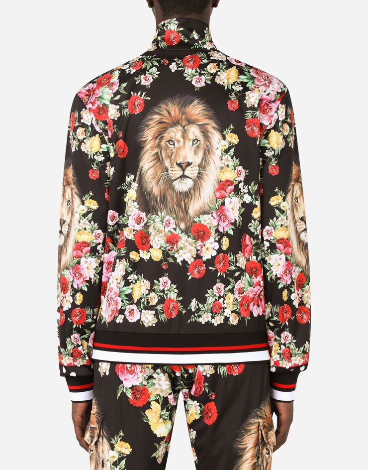 Zip-up sweatshirt with lion mix print - 6