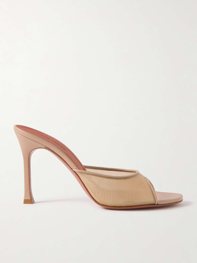 Alexa mesh and leather mules - 1