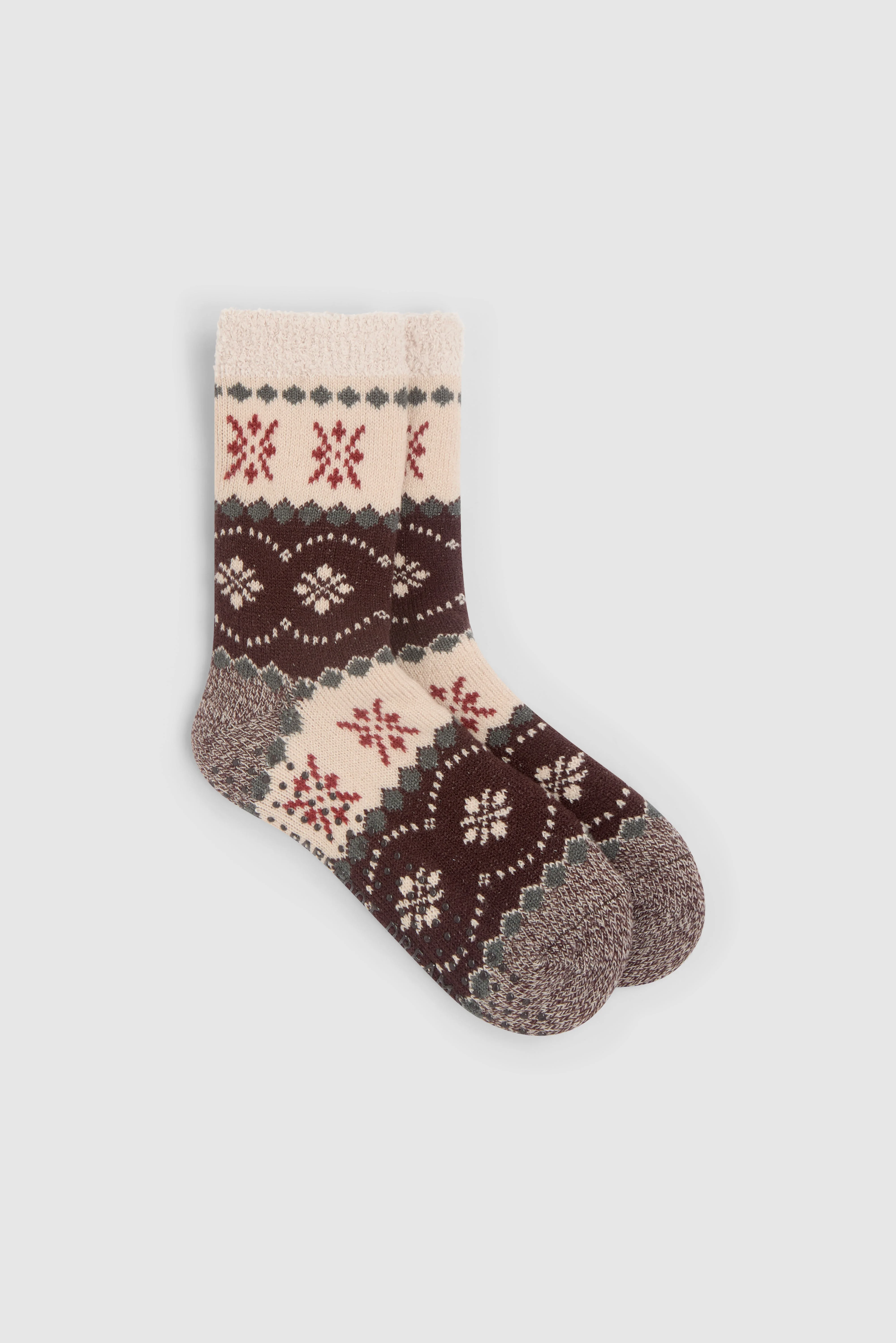 CozyChic® Lined FairIsle Slipper Socks - 1