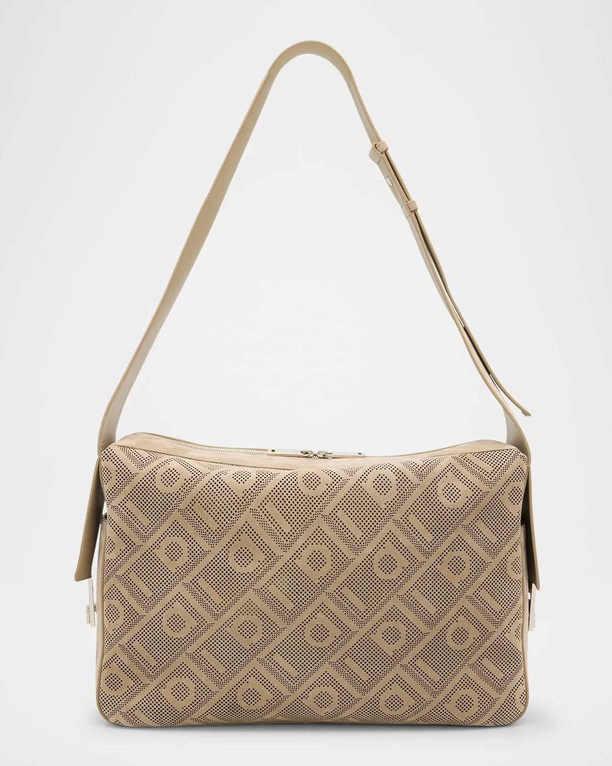 Men's Twins Perforated Leather Crossbody Bag - 1