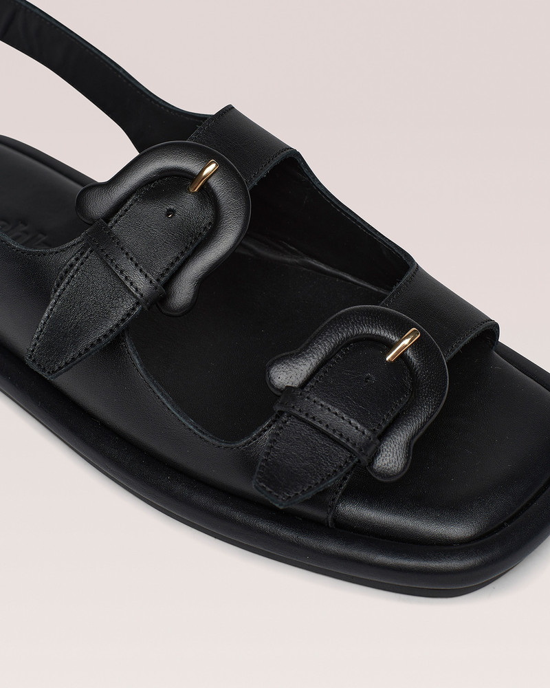 EKEMMA MENS - Suede slingback sandals - Black 6