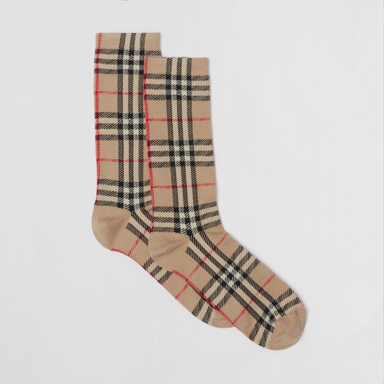 Vintage Check Intarsia Cotton Cashmere Blend Socks - 4