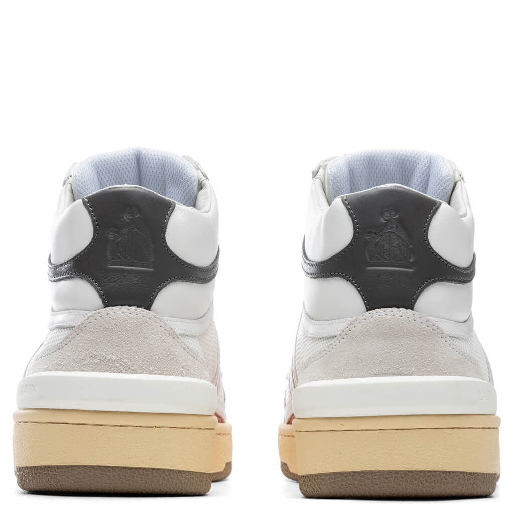 LANVIN CLAY HIGH TOP SNEAKERS - WHITE/RED - 4