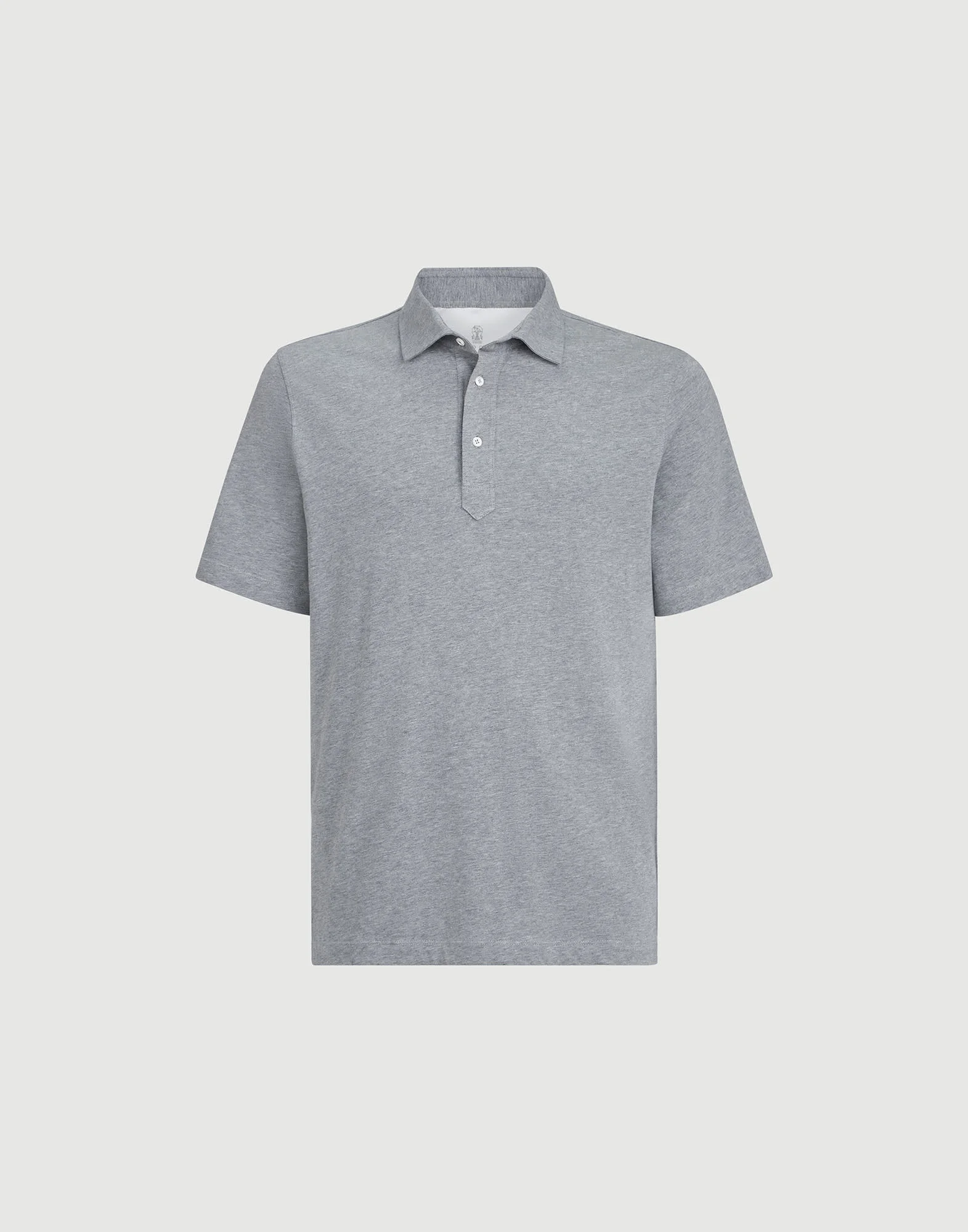 Cotton jersey polo with shirt-style collar - 1