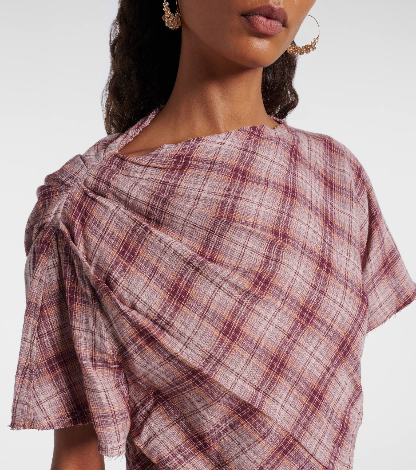 Neyela checked cotton T-shirt - 4
