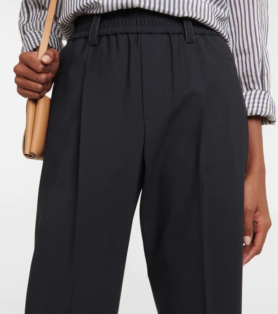 High-rise wool-blend pants - 4