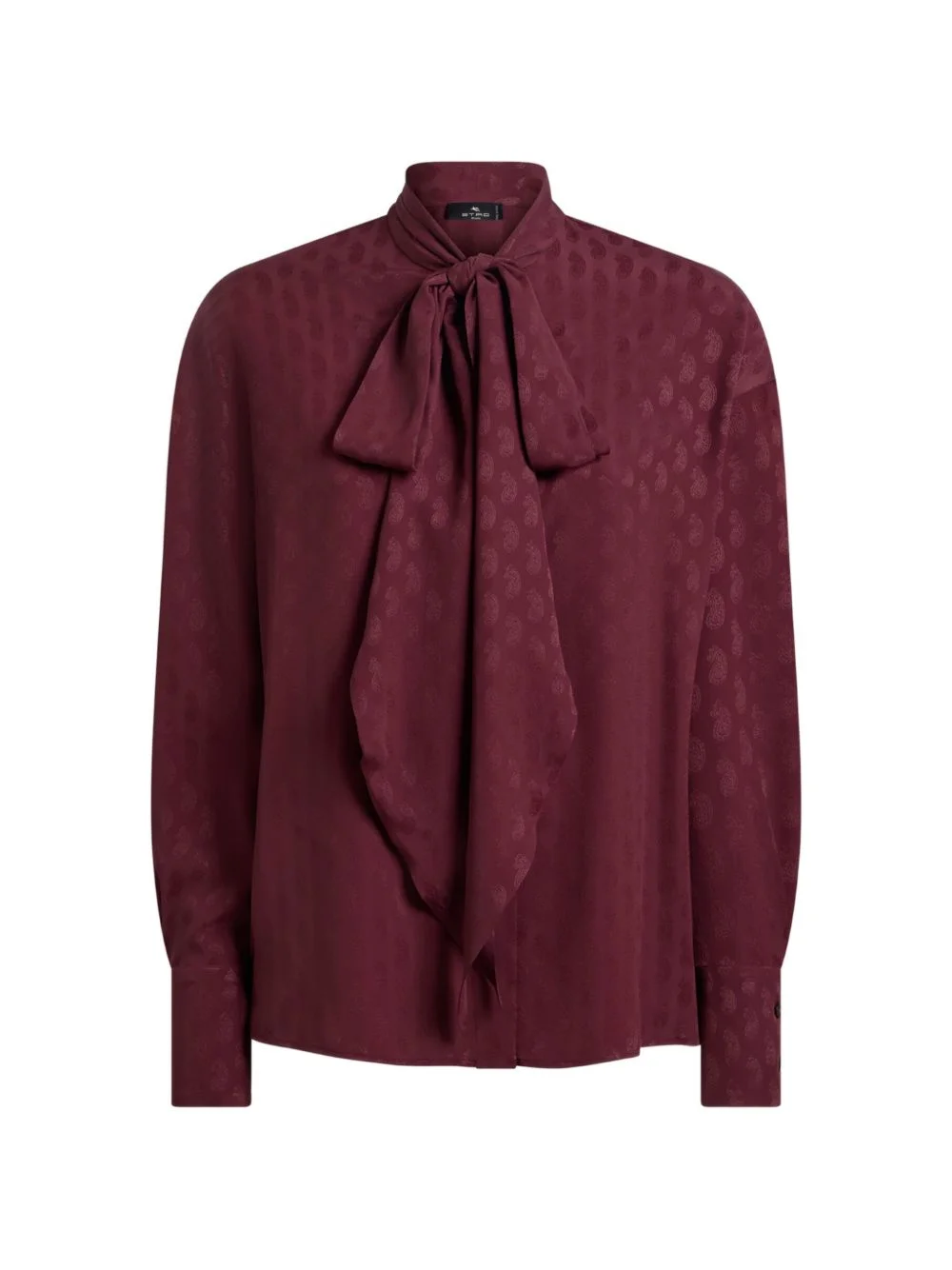 silk-blend jacquard shirt with silk scarf and Paisley motif - 1