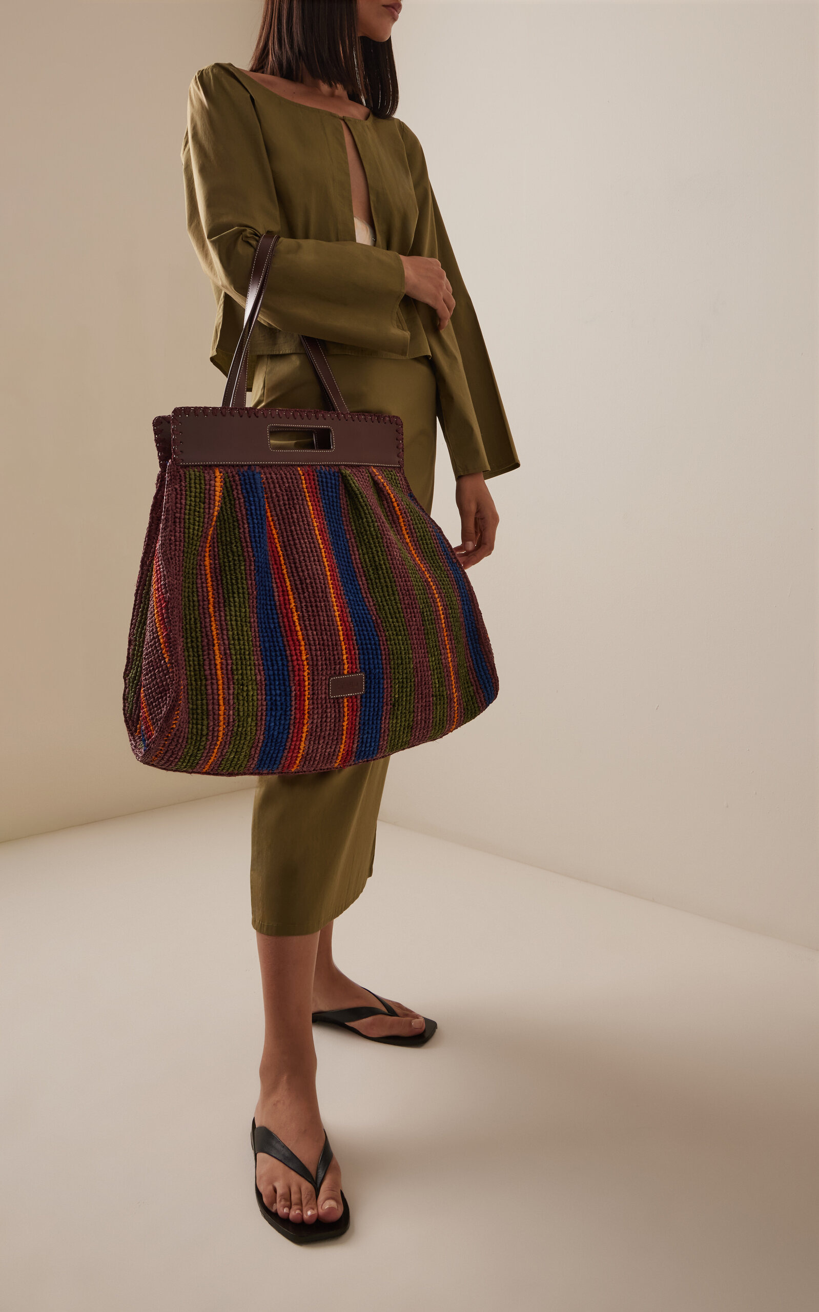 Rue Raffia Tote Bag stripe - 2