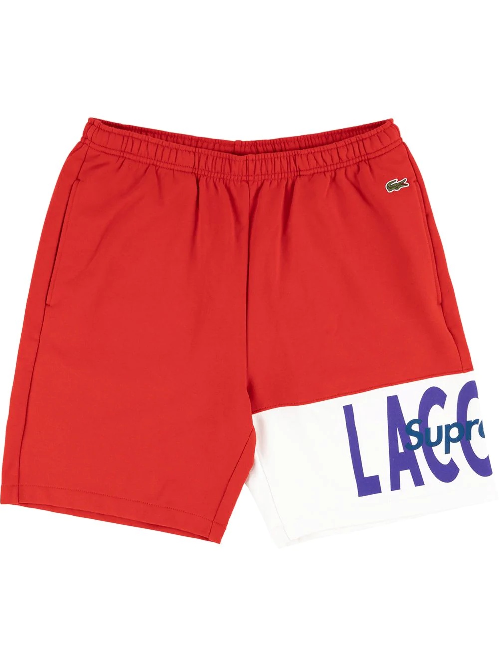 x Lacoste logo panel sweat shorts - 1