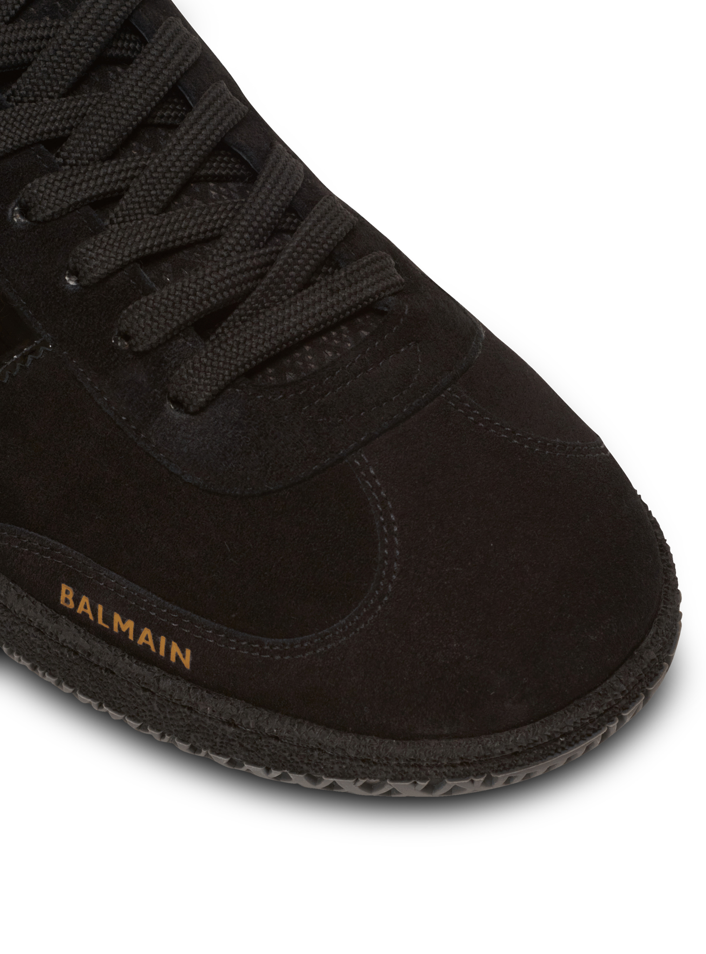 Balmain Swan suede and patent leather trainers - 6