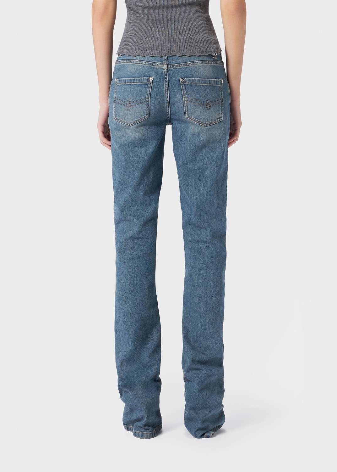 BOOTCUT JEANS IN STONE-WASHED DENIM - 4