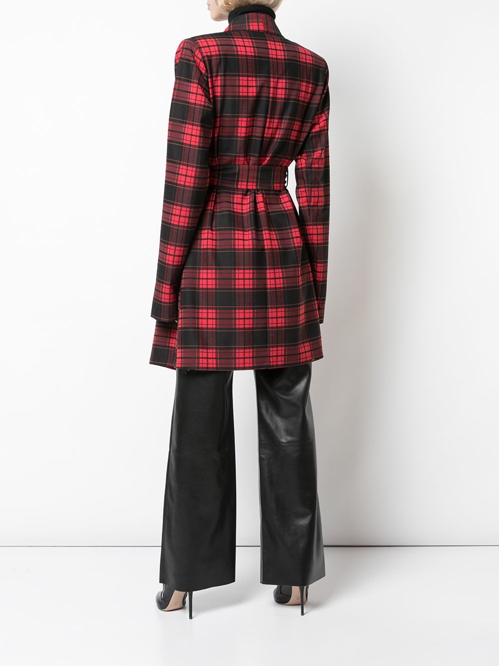 plaid belted coat - 4
