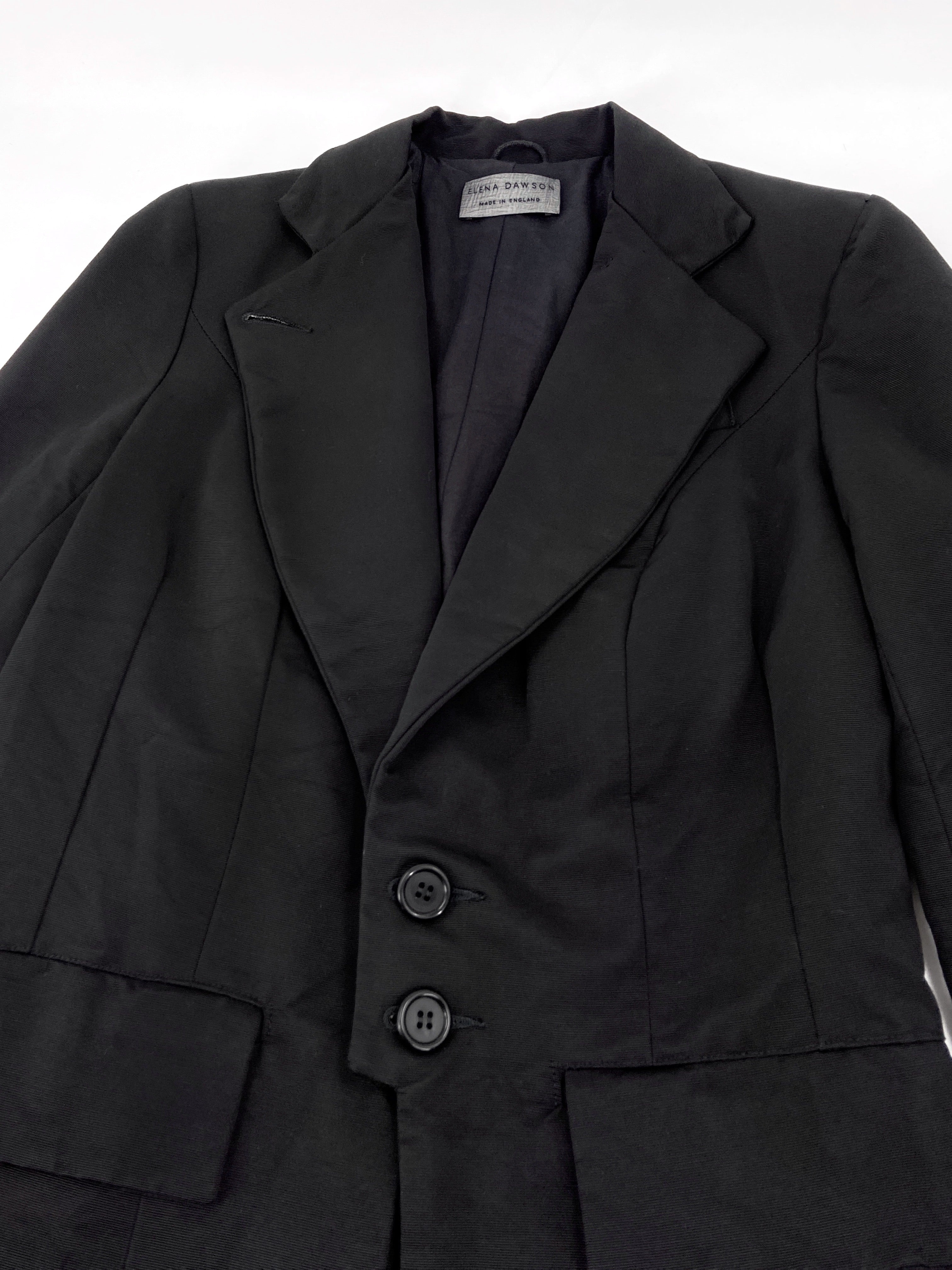 zOthers - BWNT Elena Dawson 2014 Black Classic Silk Blazer XS - 14