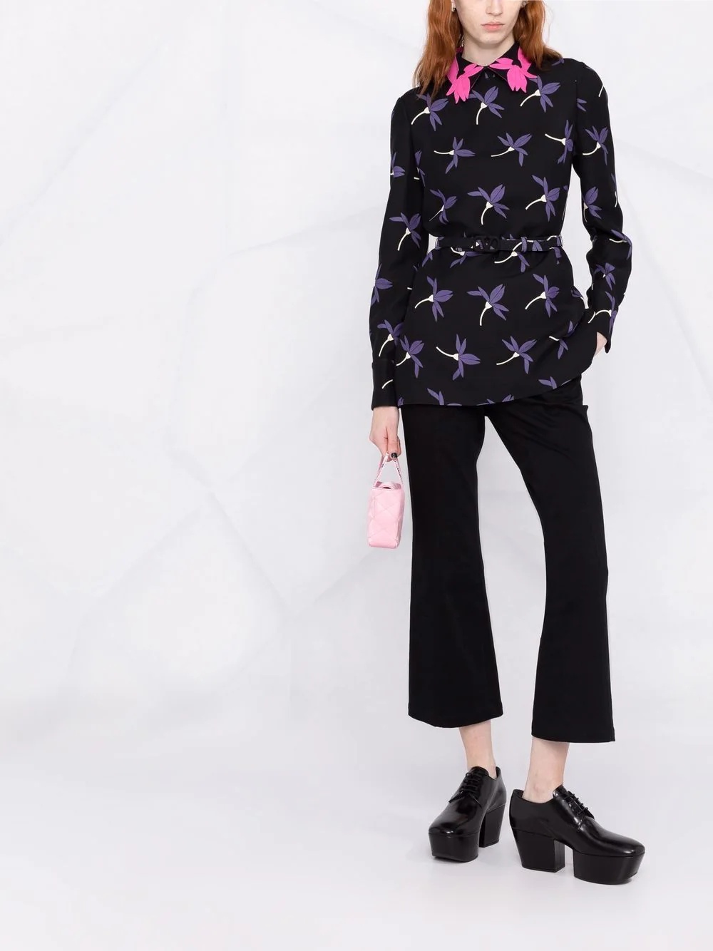 Fairy Flowers print belted shirt - 2