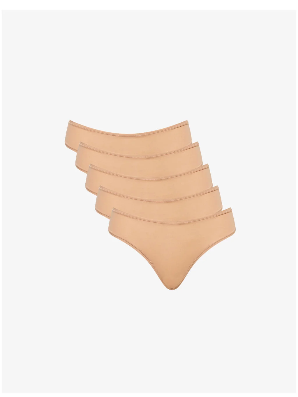 Mid-Rise Pack-of-Five Stretch-Woven Thongs - 1