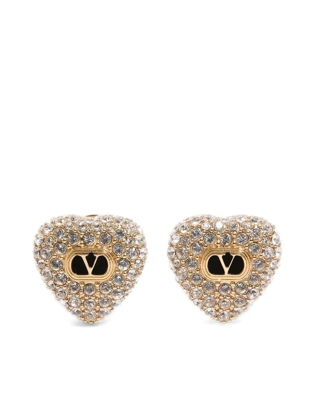 Coeur Royal crystal-embellished heart earrings - 1