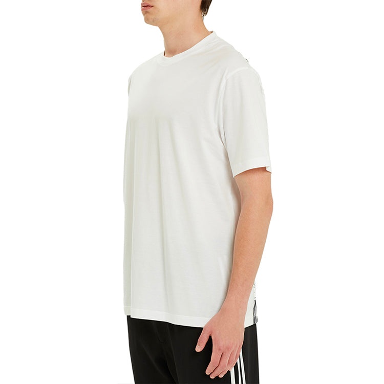 Men's Y-3 SS21 Back Stripe Loose Round Neck Short Sleeve White H16335 - 5