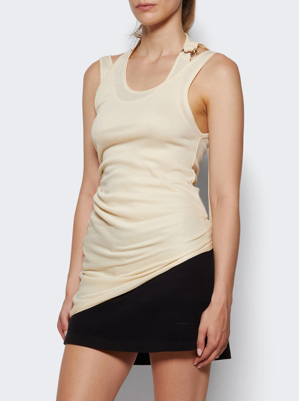 Twisted Double Layer Tank Top Ecru - 2