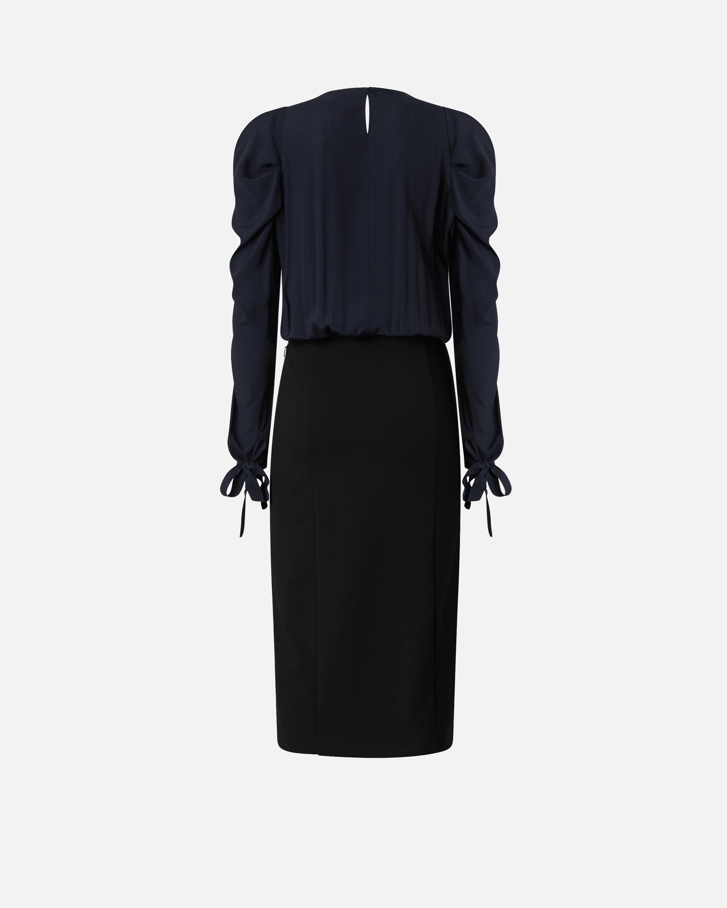 COMBINED FITTED CALF-LENGTH DRESS - 2
