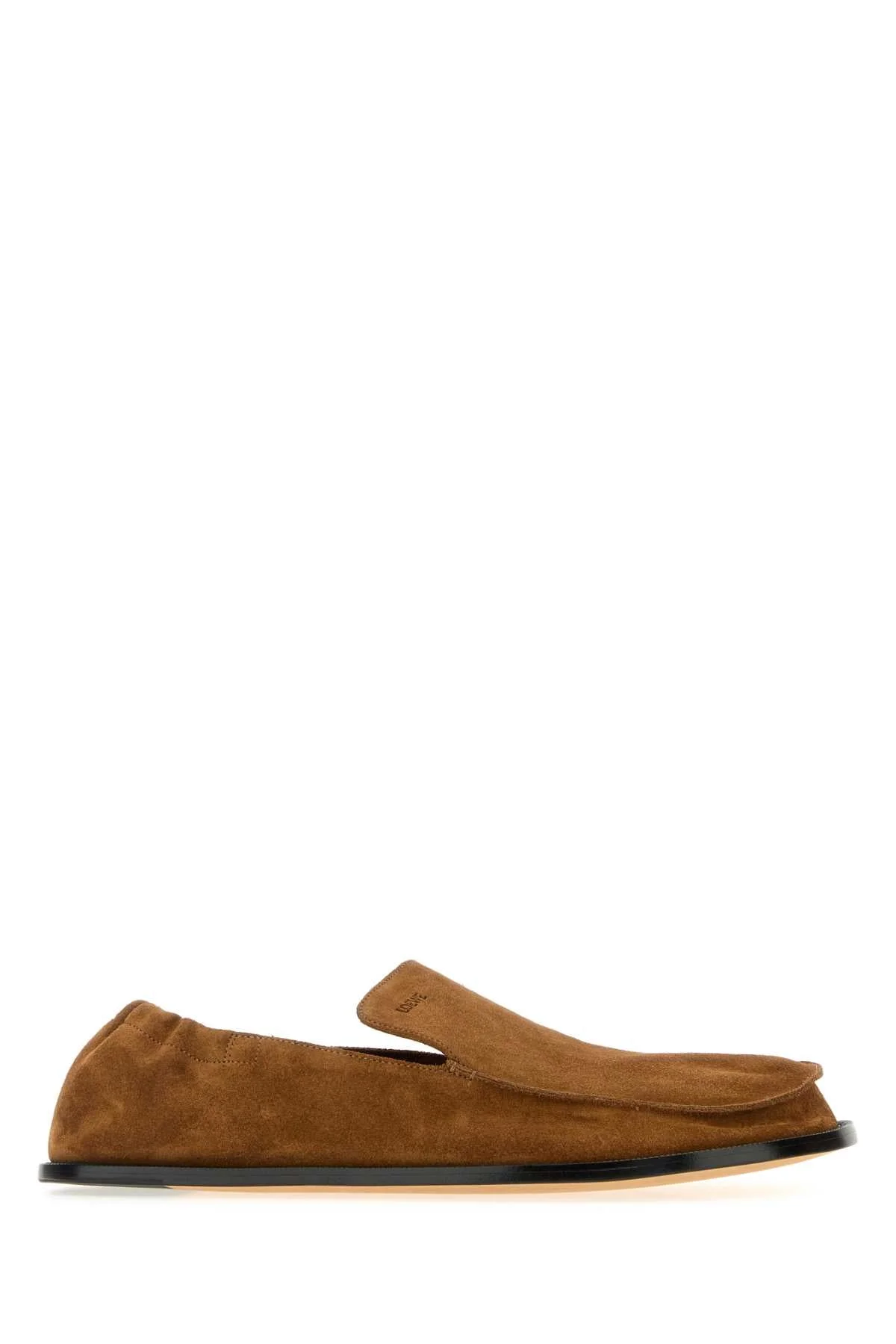 Loewe Men Camel Suede Flex Loafers - 1