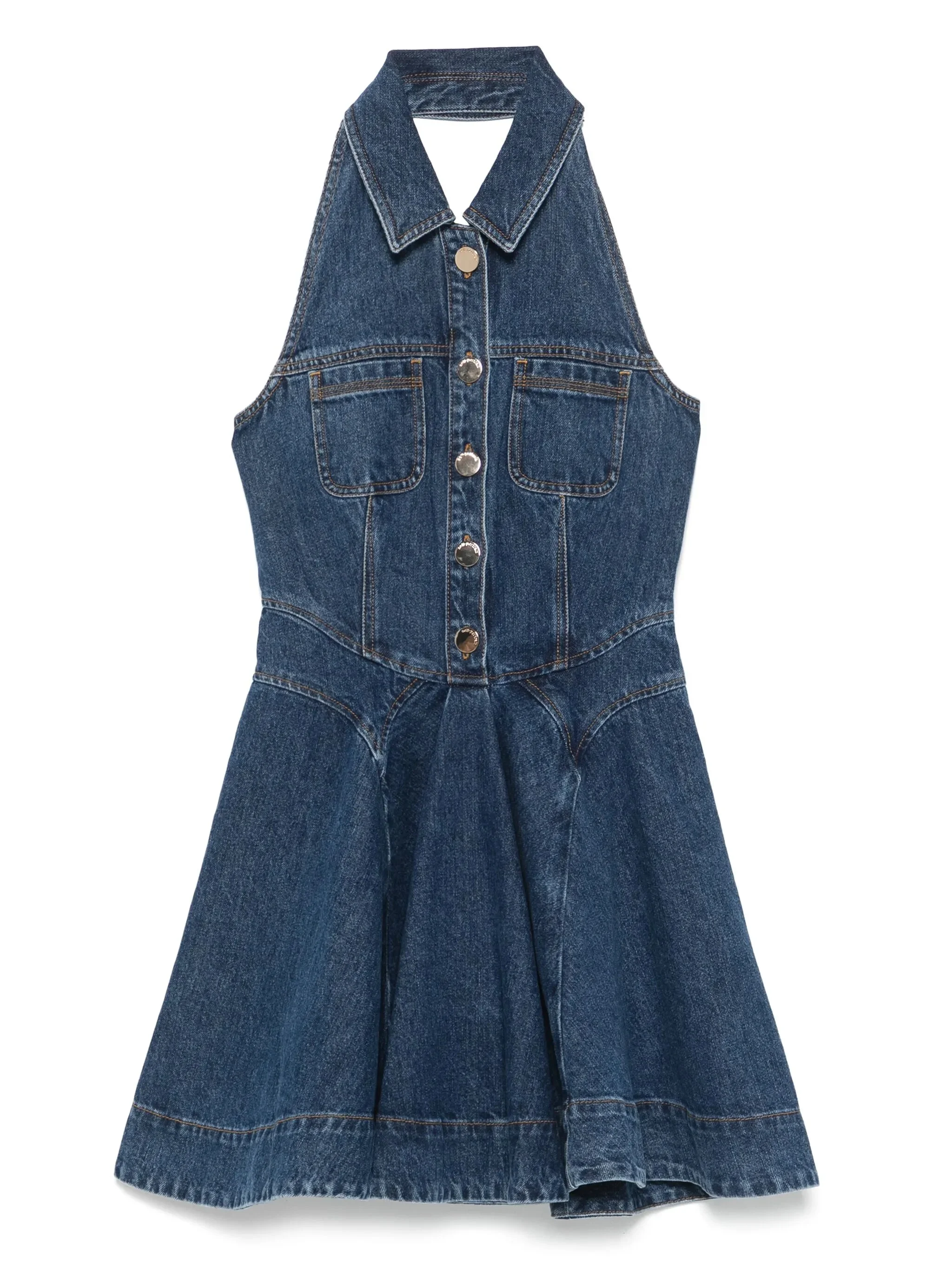 denim sleeveless mini dress - 1