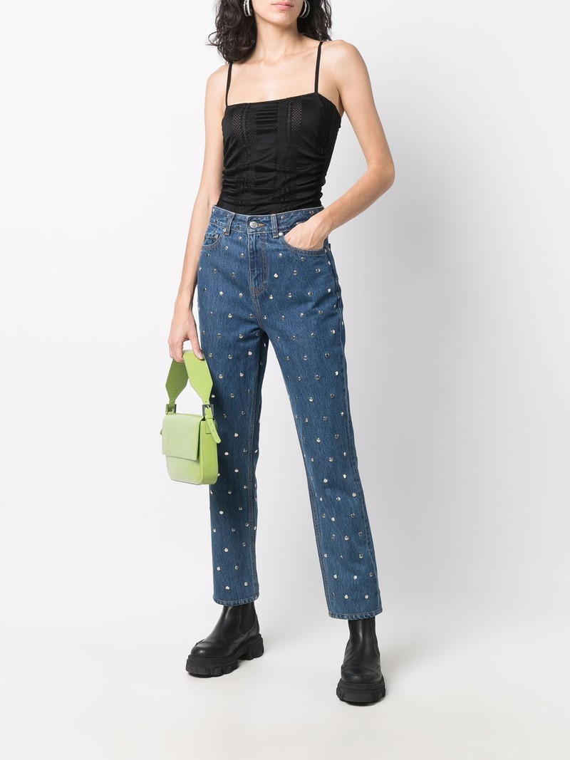 GANNI mesh gathered bodysuit outlook