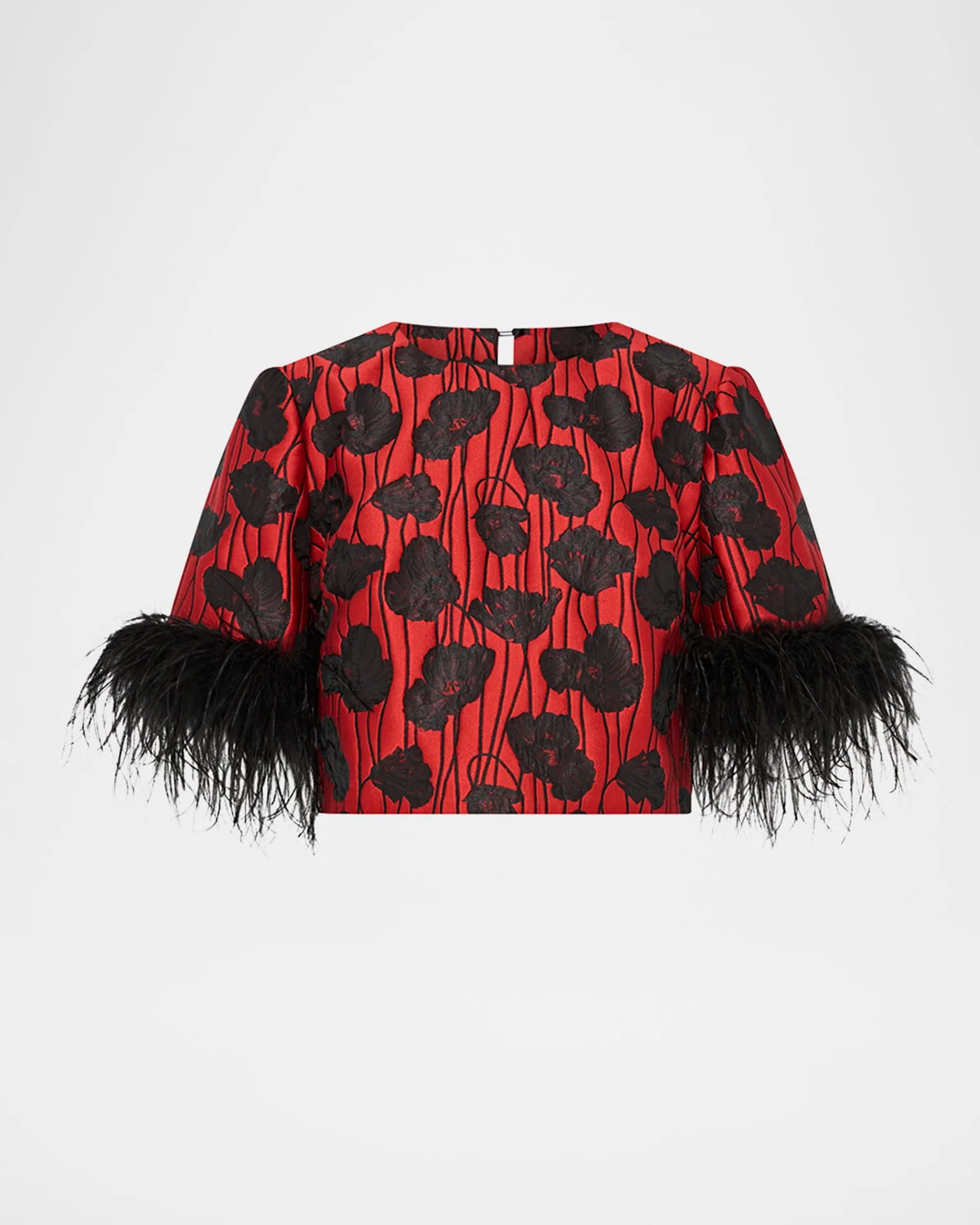 Ruthe Poppy Jacquard Short-Sleeve Top - 1