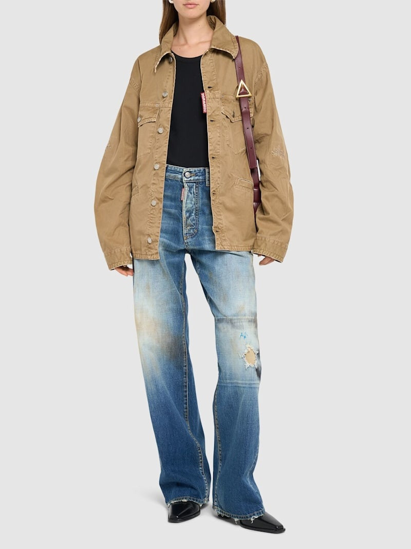 DSQUARED2 9 To 5 cotton belted overshirt outlook