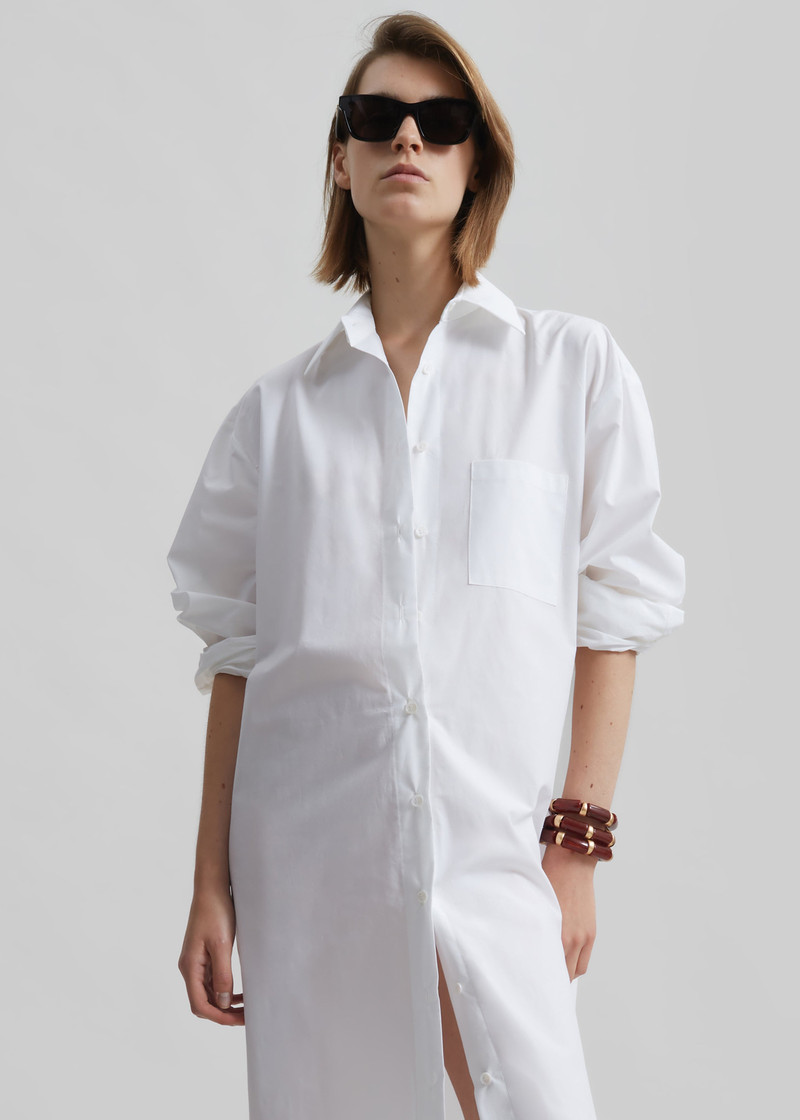 Helena Shirt Dress - White 7