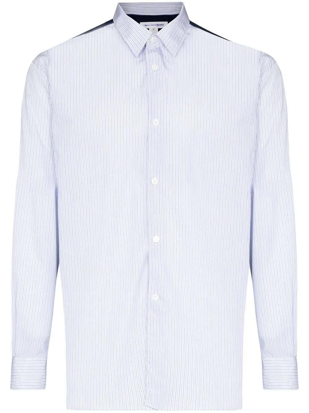 panelled pinstripe shirt - 1