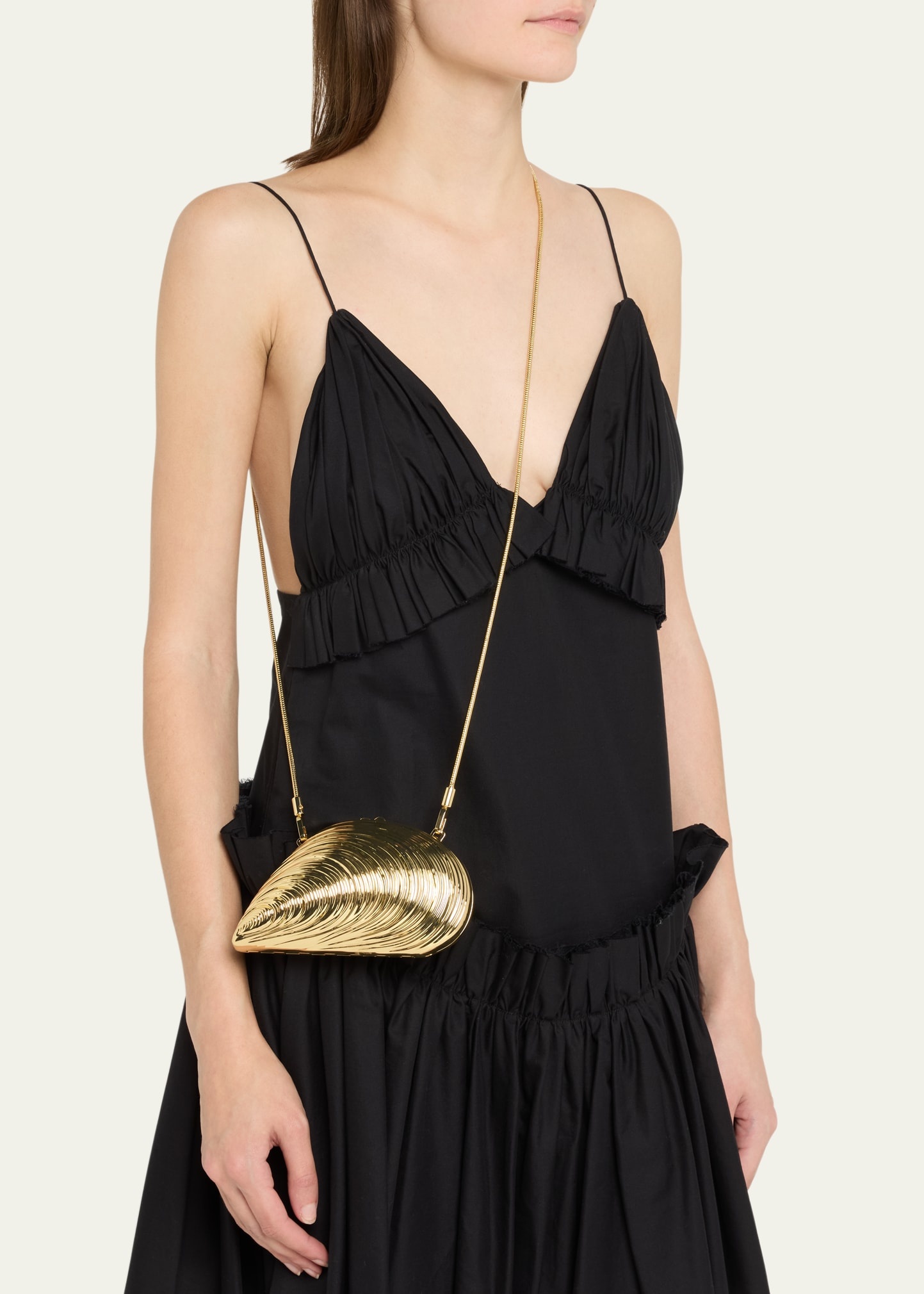 Bridget Mini Metal Oyster Shell Clutch Bag - 2
