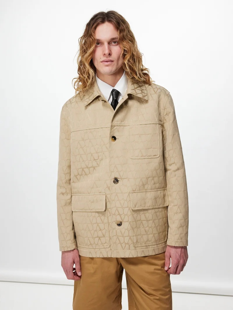 VALENTINO Shell Button Linen Jacket 貝ボタン VALENTINO GARAVANI Bow-embellished polka-dot silk-shantung