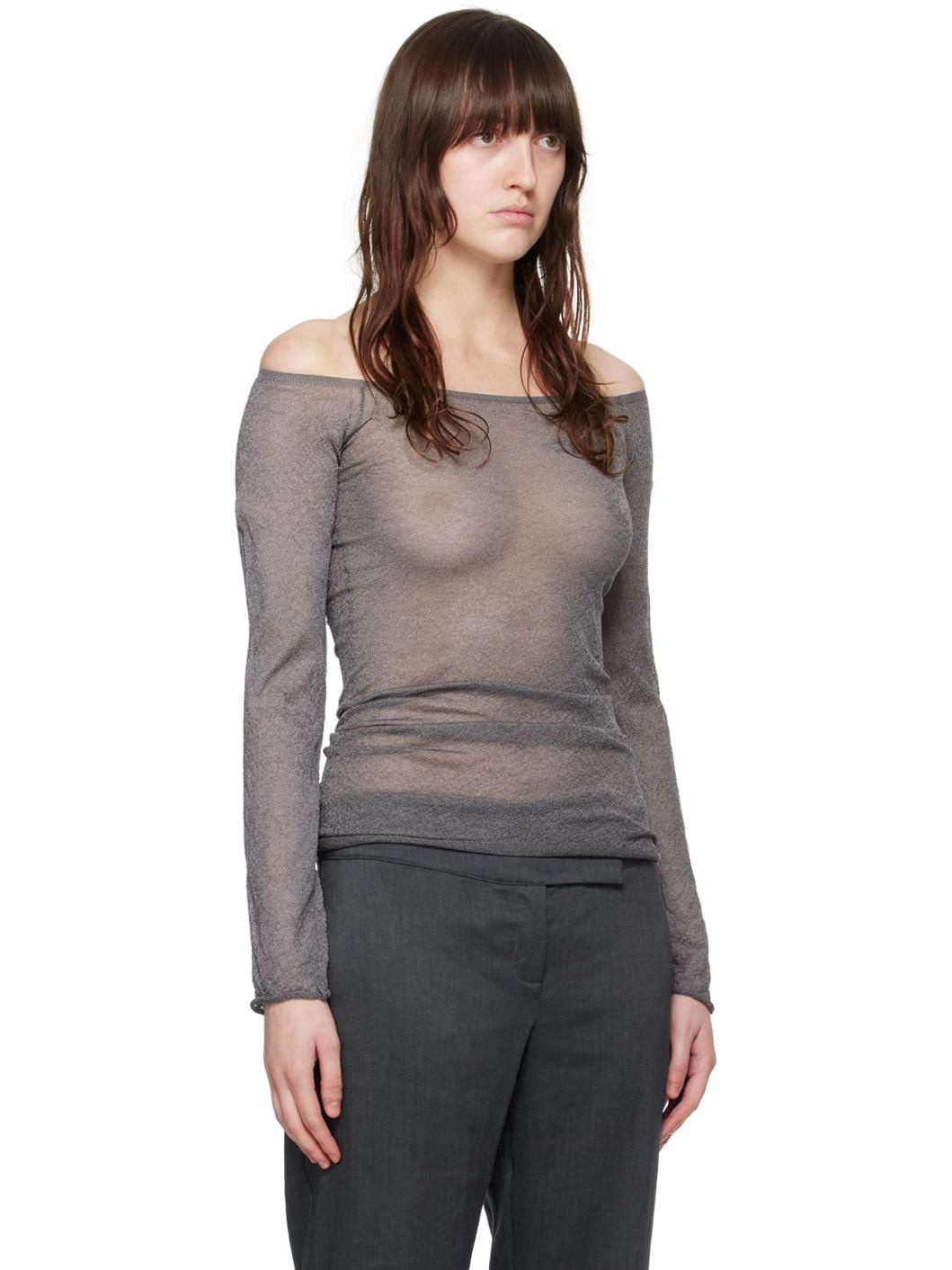 paloma wool Gray Kelly Long Sleeve T-Shirt | REVERSIBLE