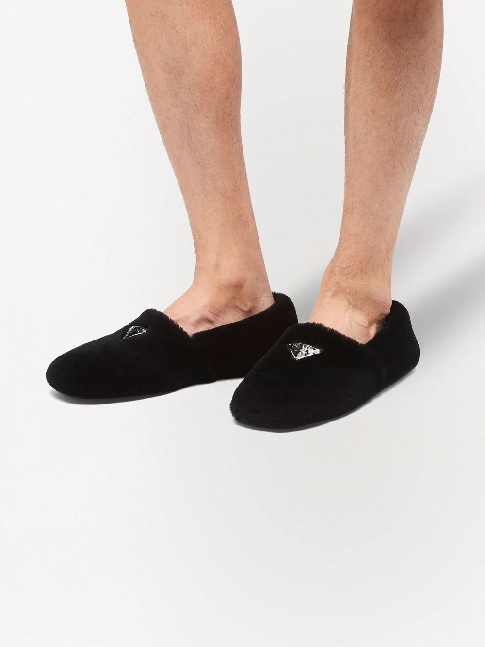 logo shearling slippers - 6