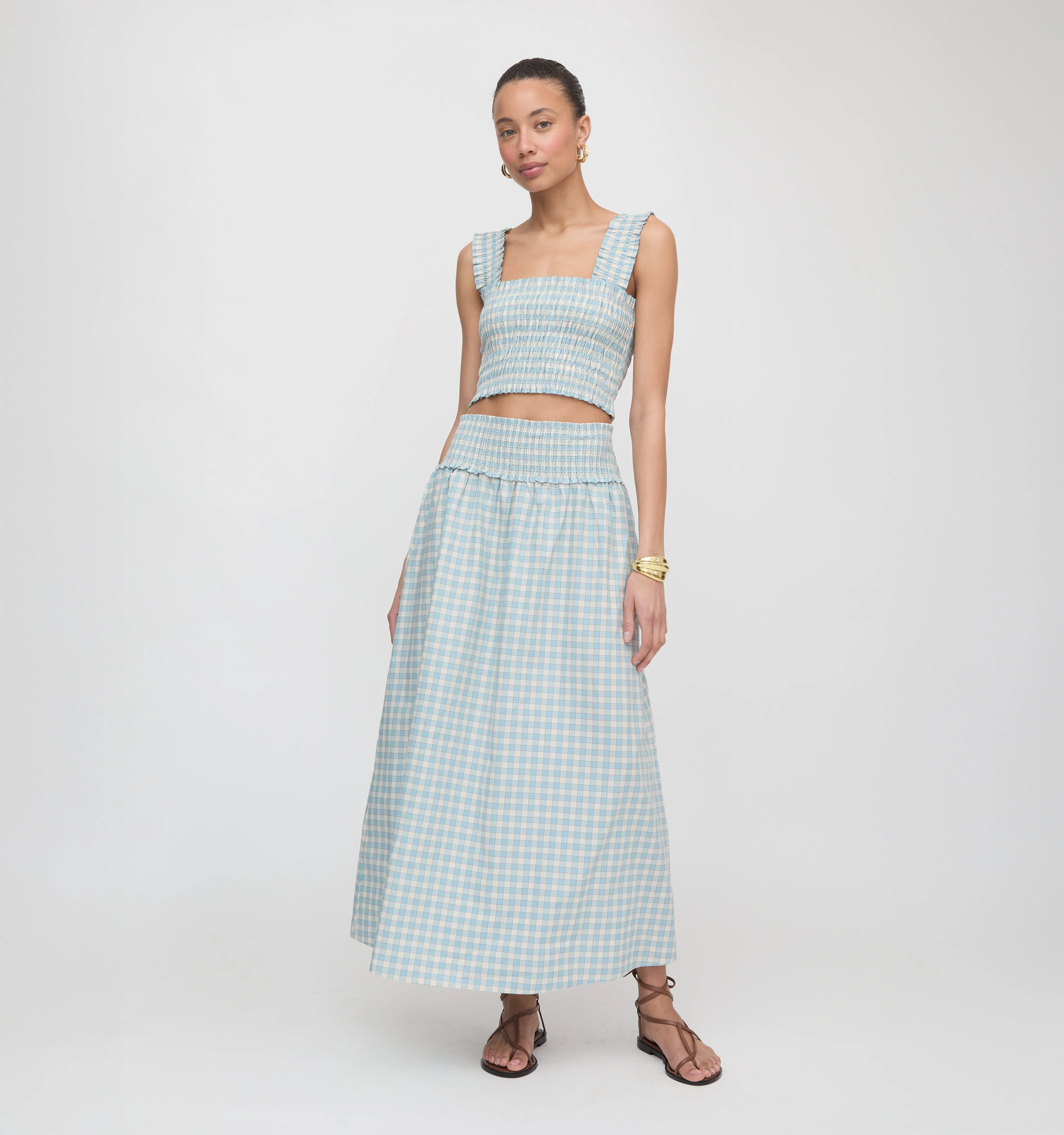 The Delphine Nap Skirt - Blue/Red Gingham - 1