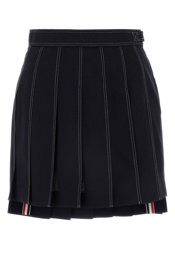 スカート THOM BROWNE MIDNIGHT BLUE WOOL SKIRT Thom Browne Midnight blue wool skirt | gebnegozionline