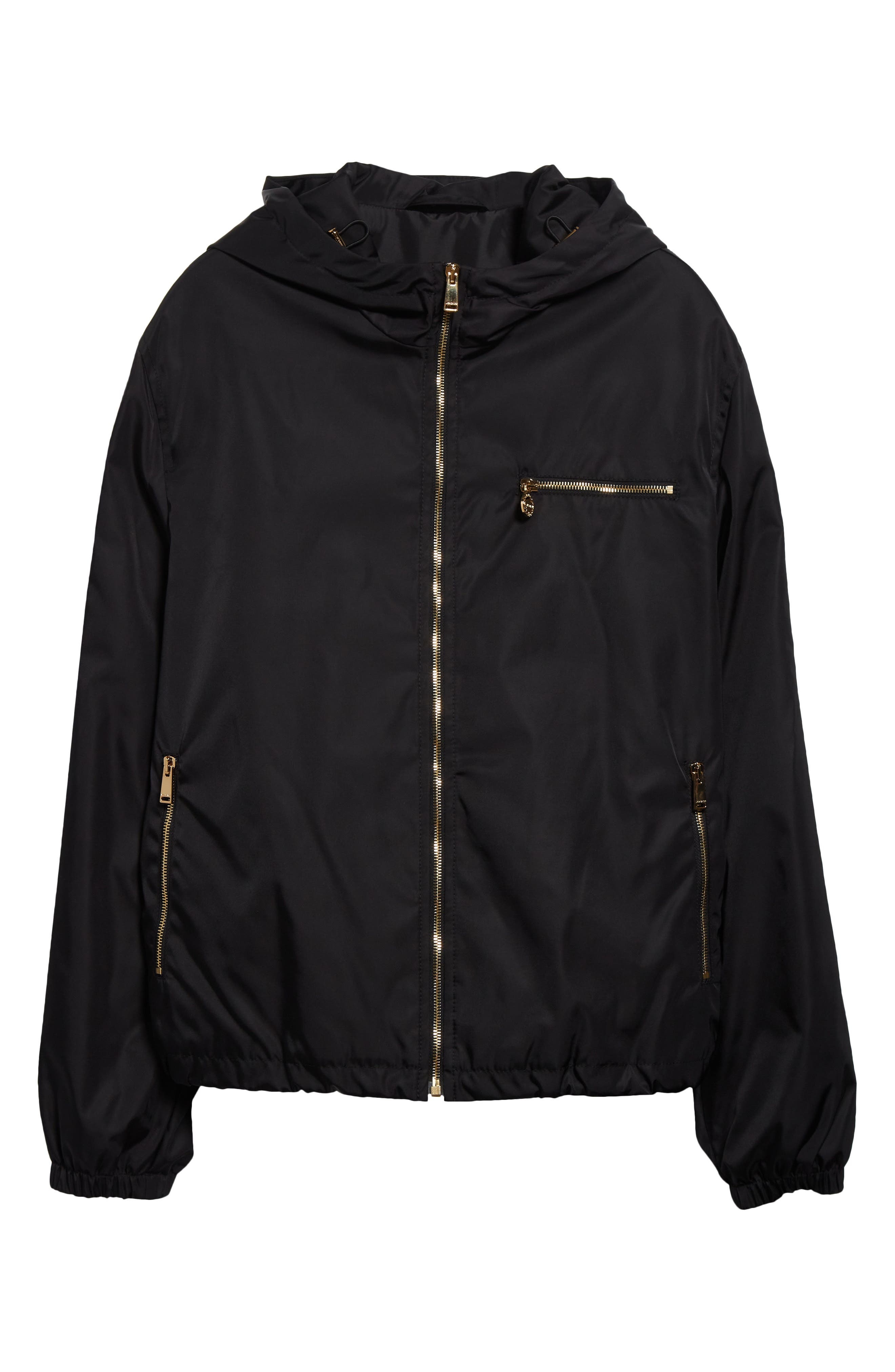 Versace Nylon Twill Hooded Windbreaker in Black at Nordstrom - 6
